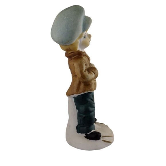 VTG Hand-Painted Dutch Boy Figurine In Brown Jacket Bow Tie Hat Lunch Box 6.5" - Picture 4 of 6